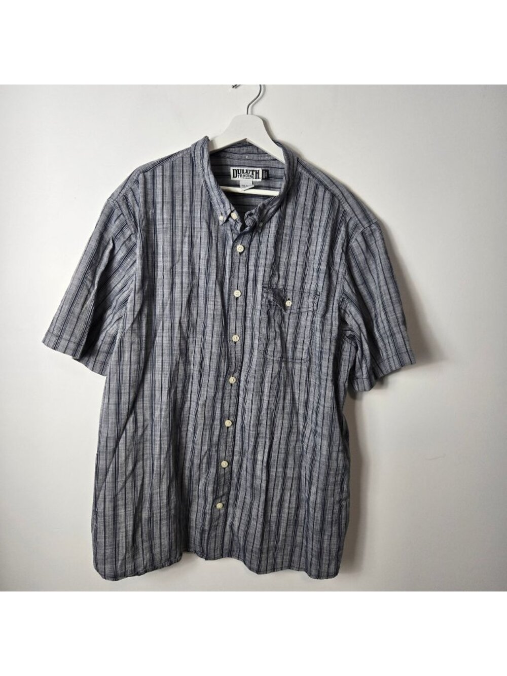 Duluth Trading Men's Drumlin Slub Cotton Untucked Short Sleeve Shirt 2XL Tall